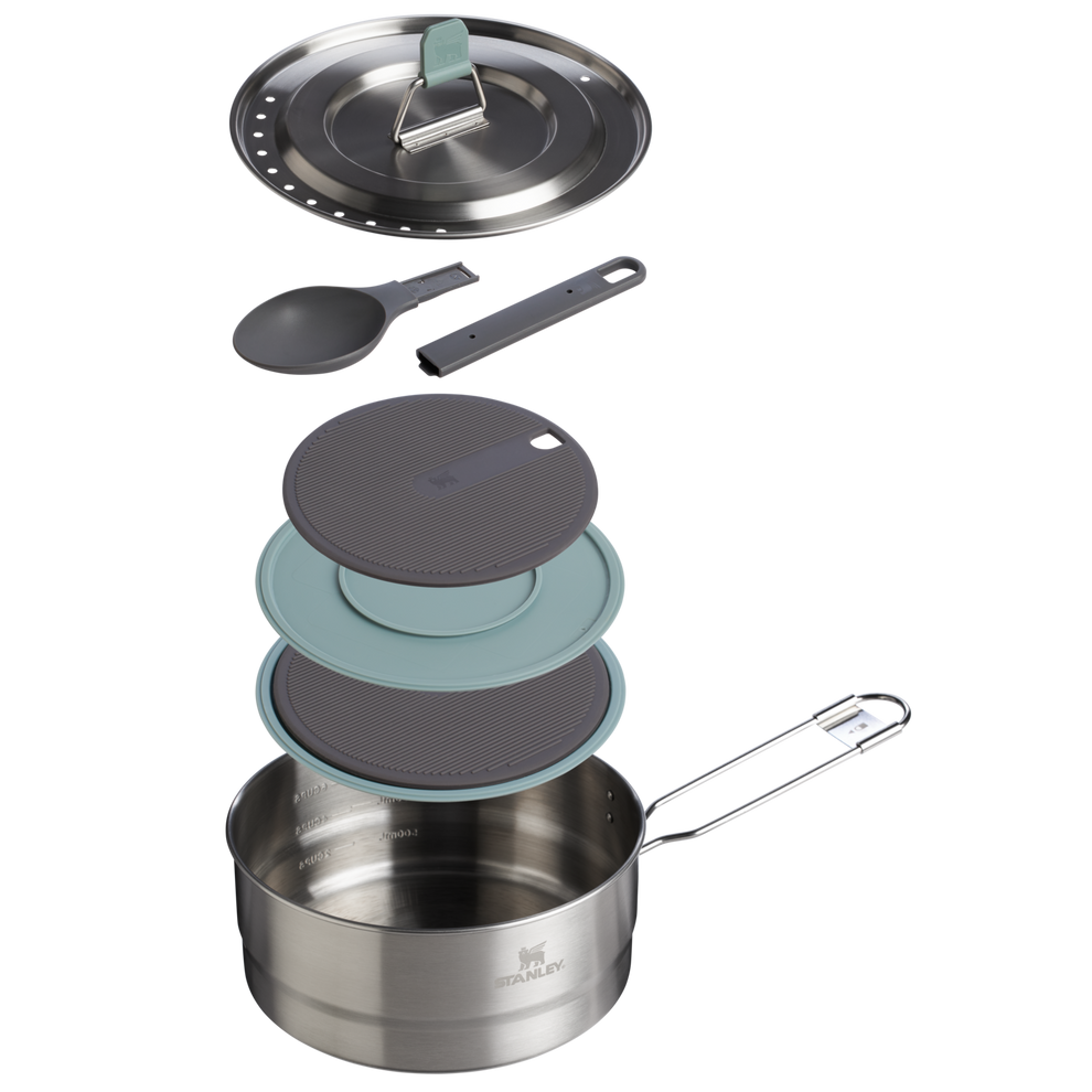Stanley 1913 The Wildfare Pro Saucepan Cookset 5-piece set 2 QT in Shale + Charcoal