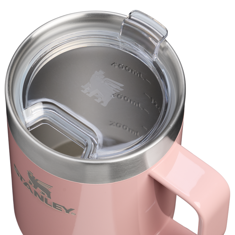 Stanley 1913 The Everyday Suburban Mug 16 OZ in Peach Rose Gloss | Lid Detailed View