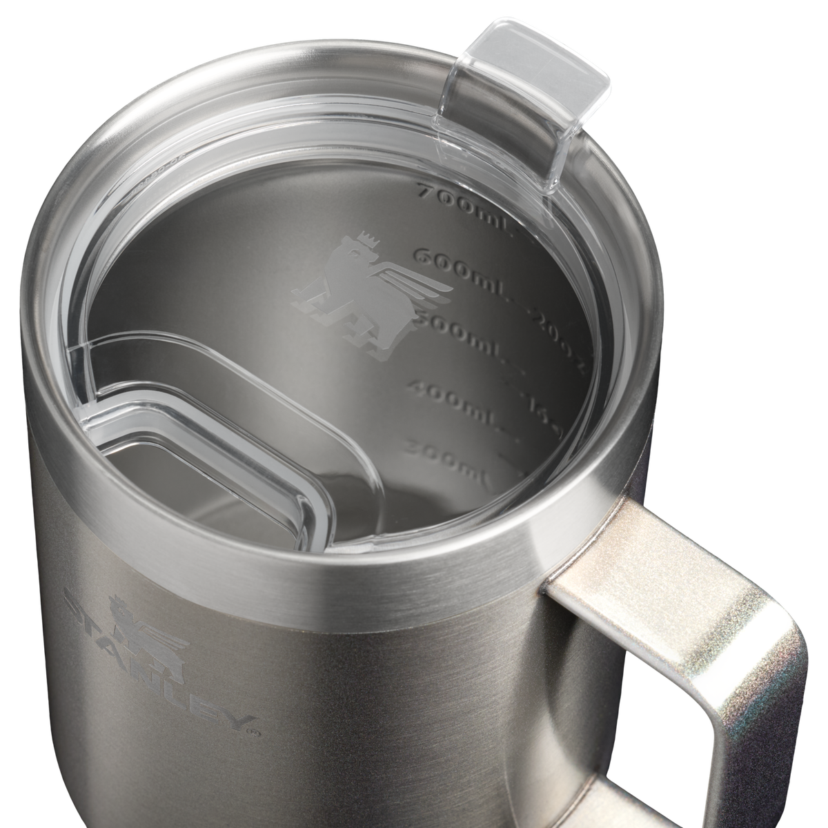 Stanley 1913 The Everyday Suburban Mug 24 OZ in Steel Shimmer | Lid Detailed View