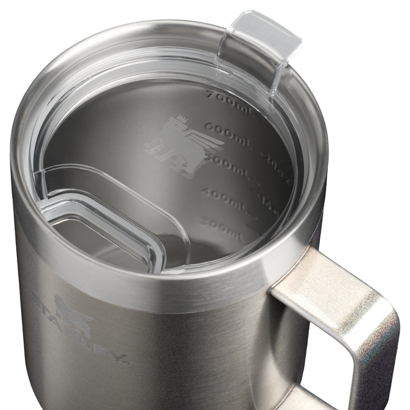 Stanley 1913 The Everyday Suburban Mug 24 OZ in Steel Shimmer | Lid Detailed View
