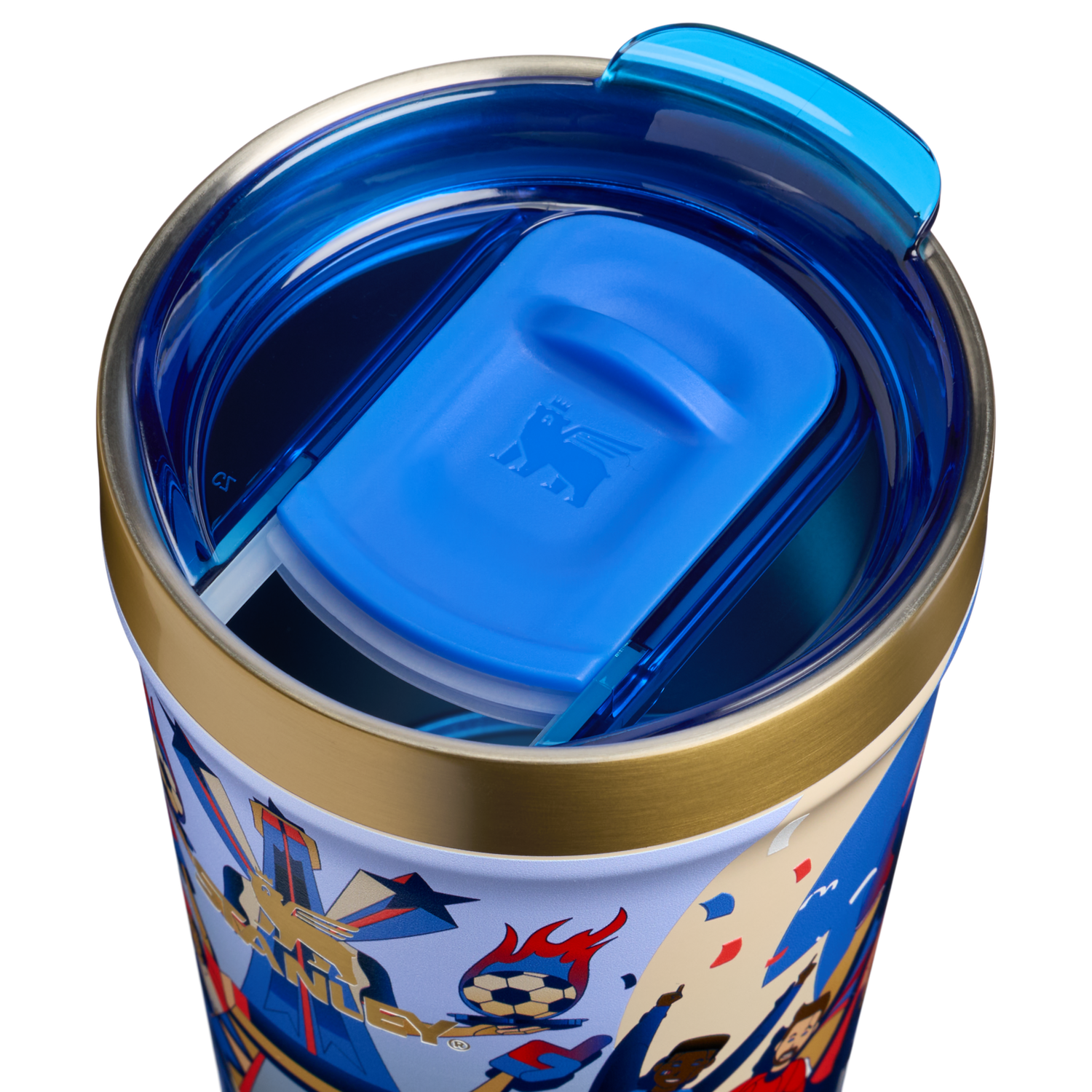 Stanley 1913 The Fútbol Artist Collection Everyday Tumbler 16 OZ in France | Lid Detailed View
