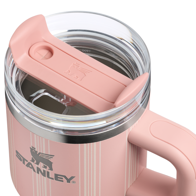 Stanley 1913 The Quencher H2.0 Flowstate™ Tumbler 20 OZ in Peach Rose Picnic Stripe | Lid Detailed View