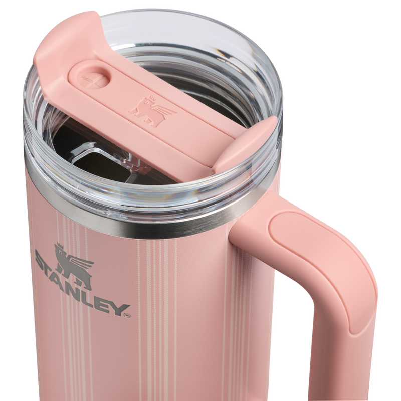 Stanley 1913 The Quencher H2.0 Flowstate™ Tumbler 30 OZ in Peach Rose Picnic Stripe | Lid Detailed View