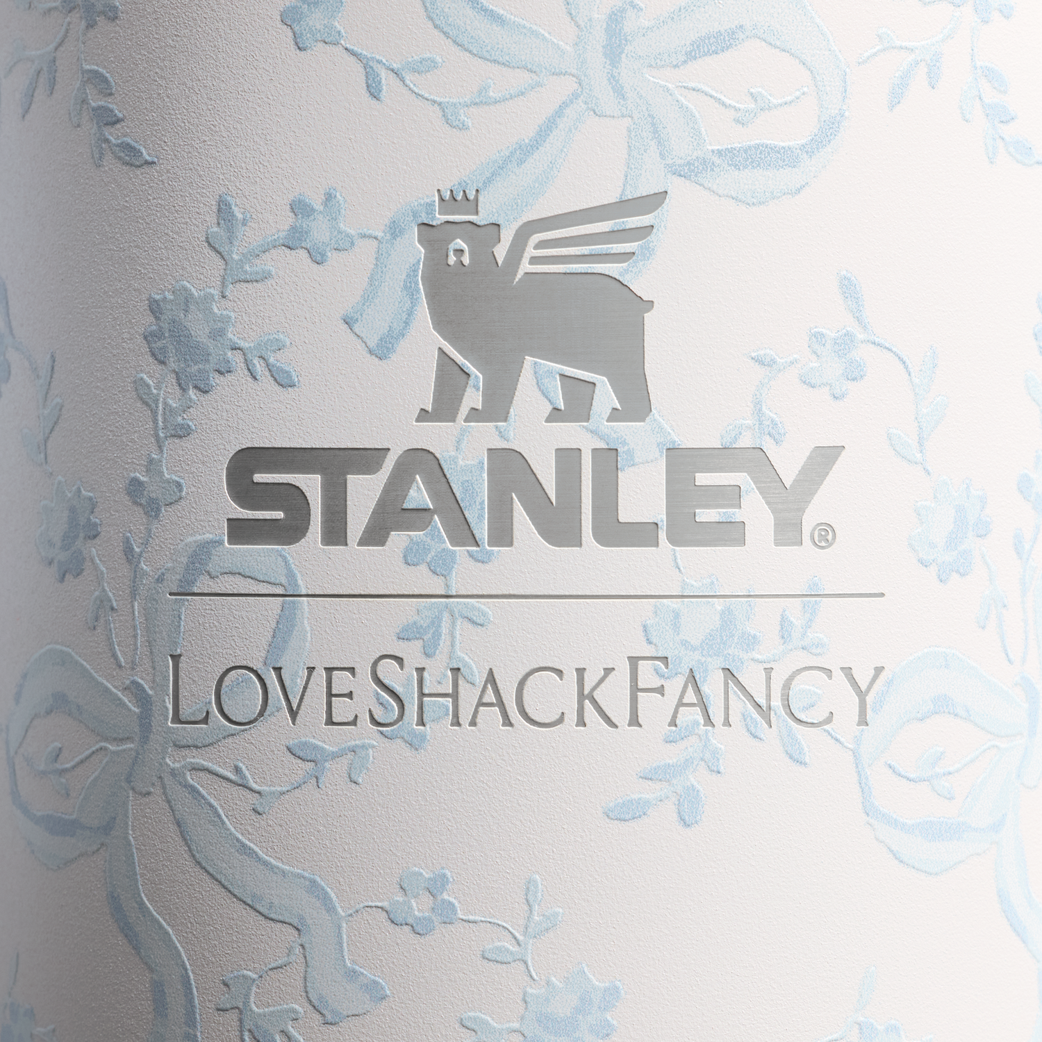 Stanley 1913 Stanley 1913 x LoveShackFancy Holiday Quencher® H2.0  FlowState™ Tumbler 40 OZ in Coquette Bow Winter Ice | View 5