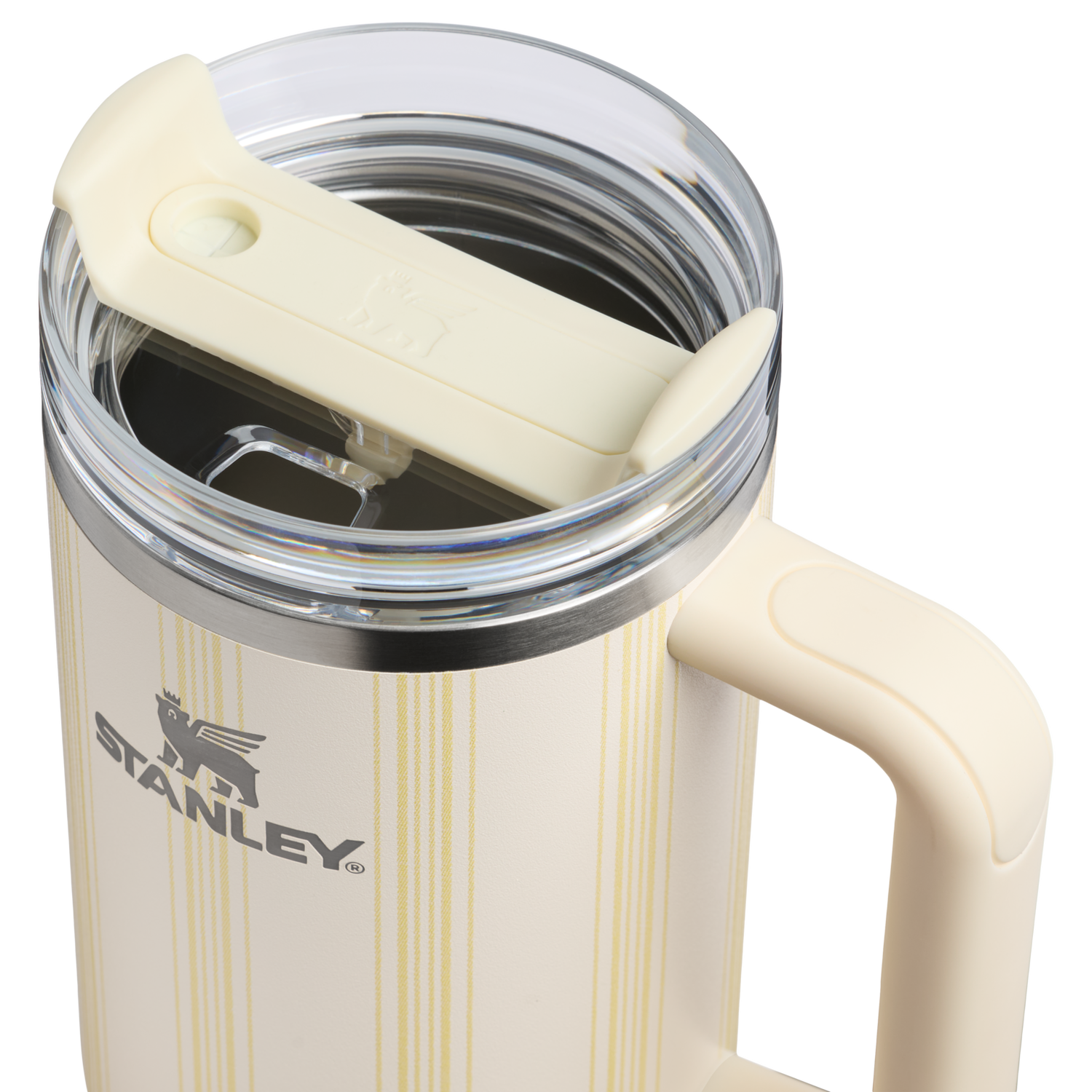 Stanley 1913 The Quencher H2.0 Flowstate™ Tumbler 40 OZ in Cream Picnic Stripe | Lid Detailed View