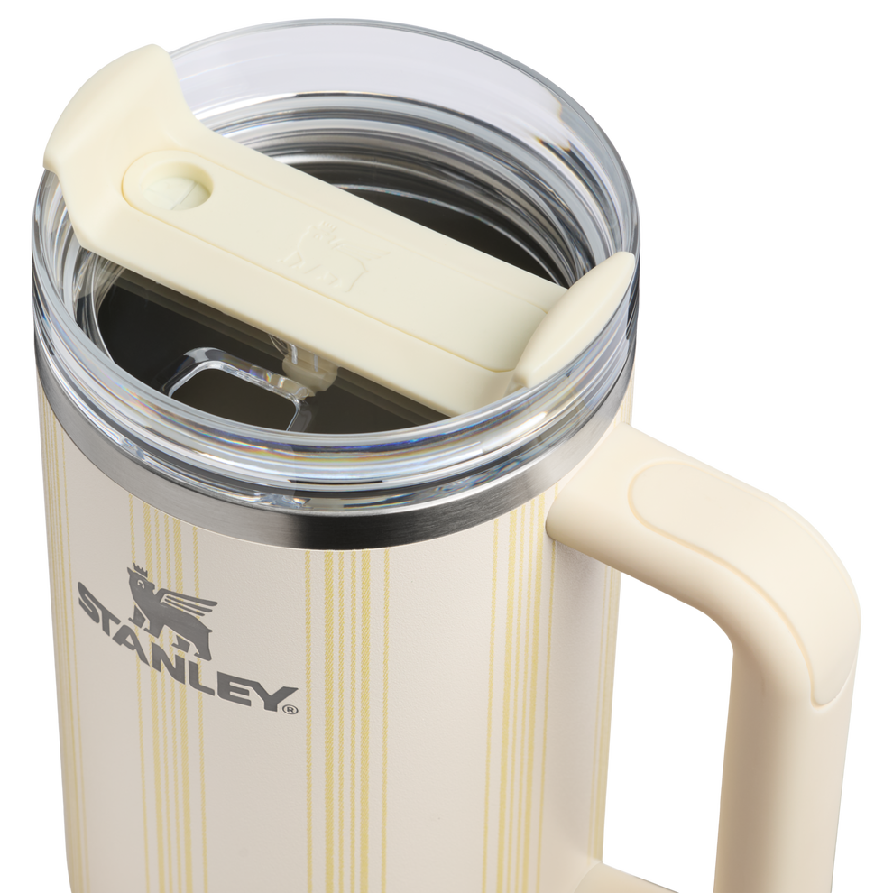 Stanley 1913 The Quencher H2.0 Flowstate™ Tumbler 40 OZ in Cream Picnic Stripe | Lid Detailed View