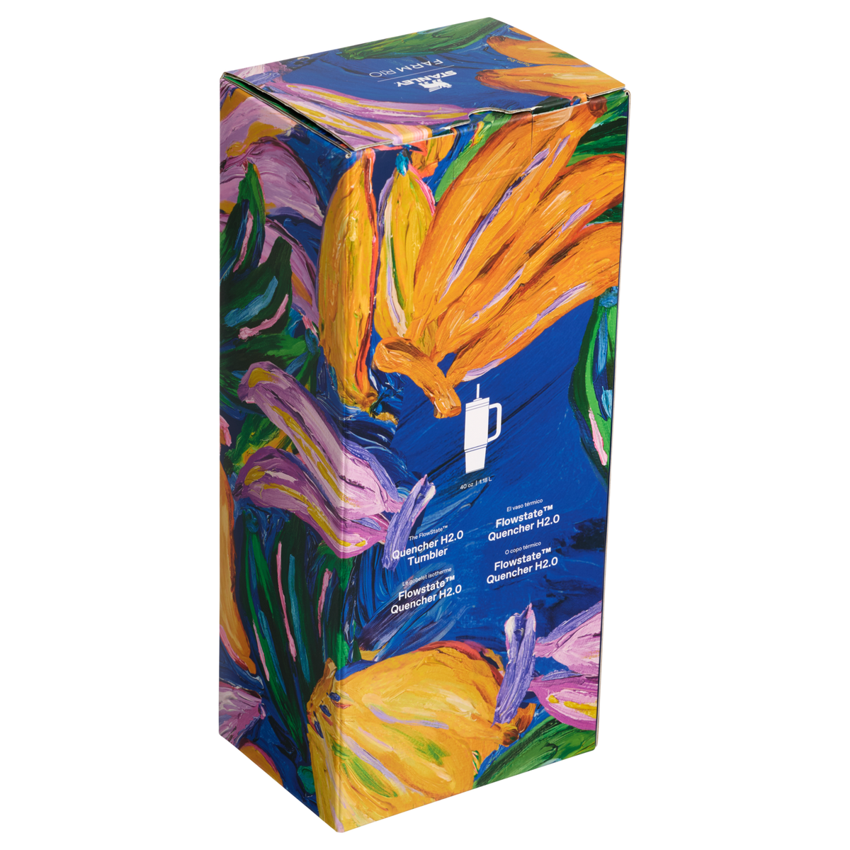Stanley 1913 Stanley 1913 x FARM Rio Quencher® H2.0 Flowstate™ Tumbler 40 OZ in Farm Rio Painted Bananas | Back View