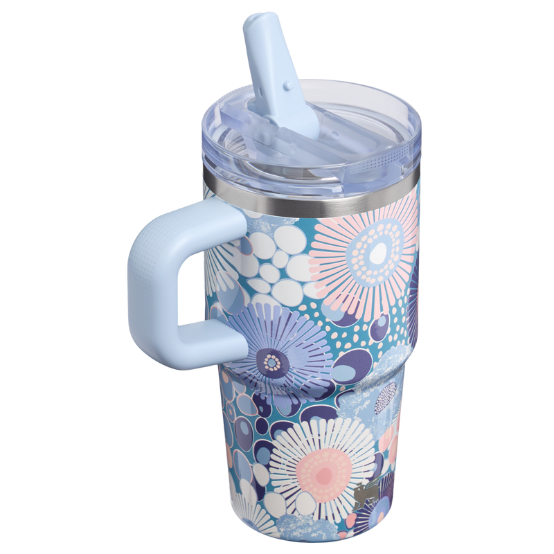Stanley 1913 The Quencher ProTour Flip Straw Tumbler 20 OZ in Blue Dream Wildflower | Back View
