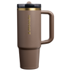 Stanley 30 OZ Quencher ProTour Flip Straw Tumbler In Espresso Brown With Gold Accents