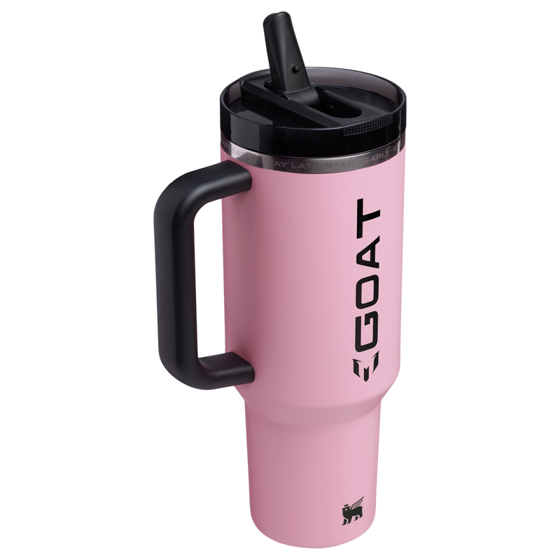 Stanley 1913 The Messi x Stanley Quencher ProTour Flip Straw Tumbler 40 OZ in Messi GOAT Pink | Back View