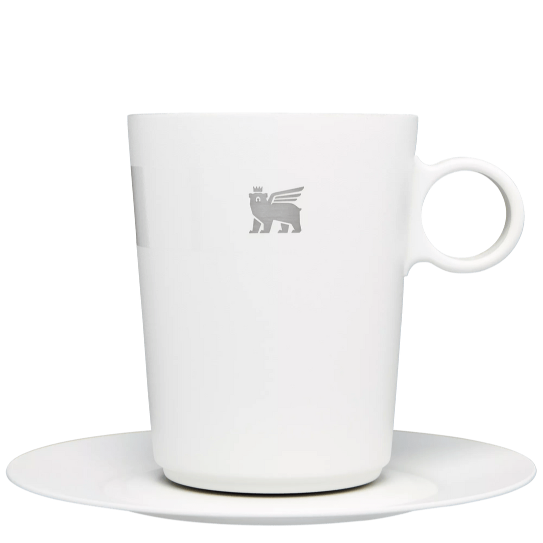 The DayBreak Café Latte Cup & Stillness Saucer, 10.6OZ Insulated Coffee Mug