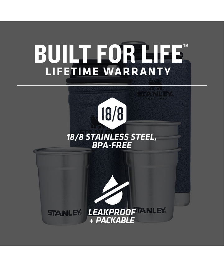 Adventure Pre-Party Shot Glass + Flask Set