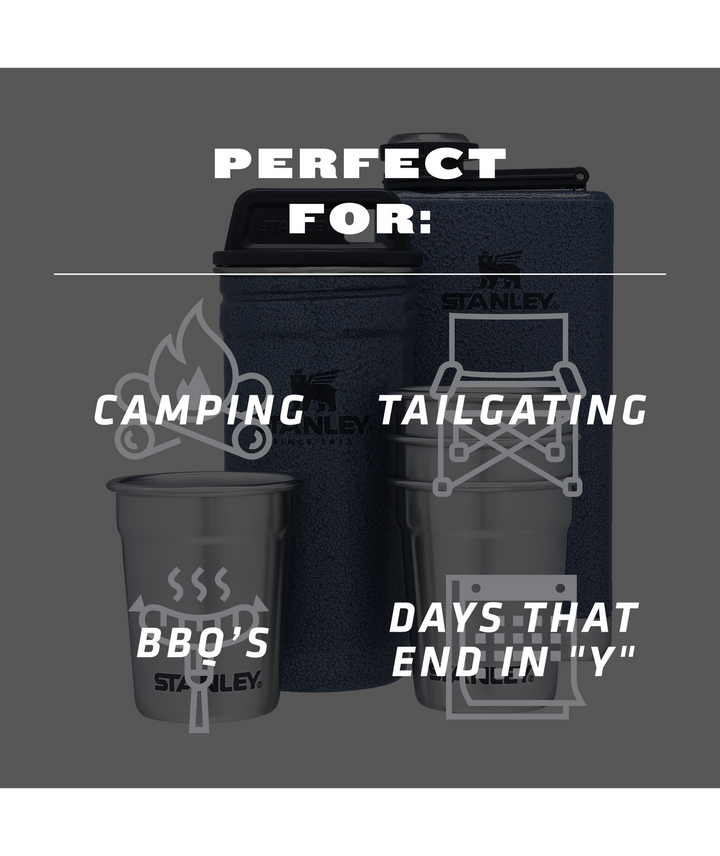 Adventure Pre-Party Shot Glass + Flask Set